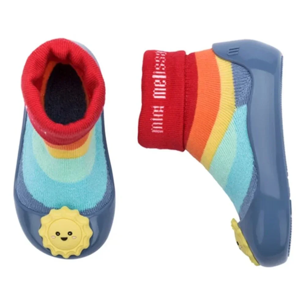 NEW Mini Melissa Baby Alpha Play Sunny Day Cloud Print Knit Sock Sneaker Flats